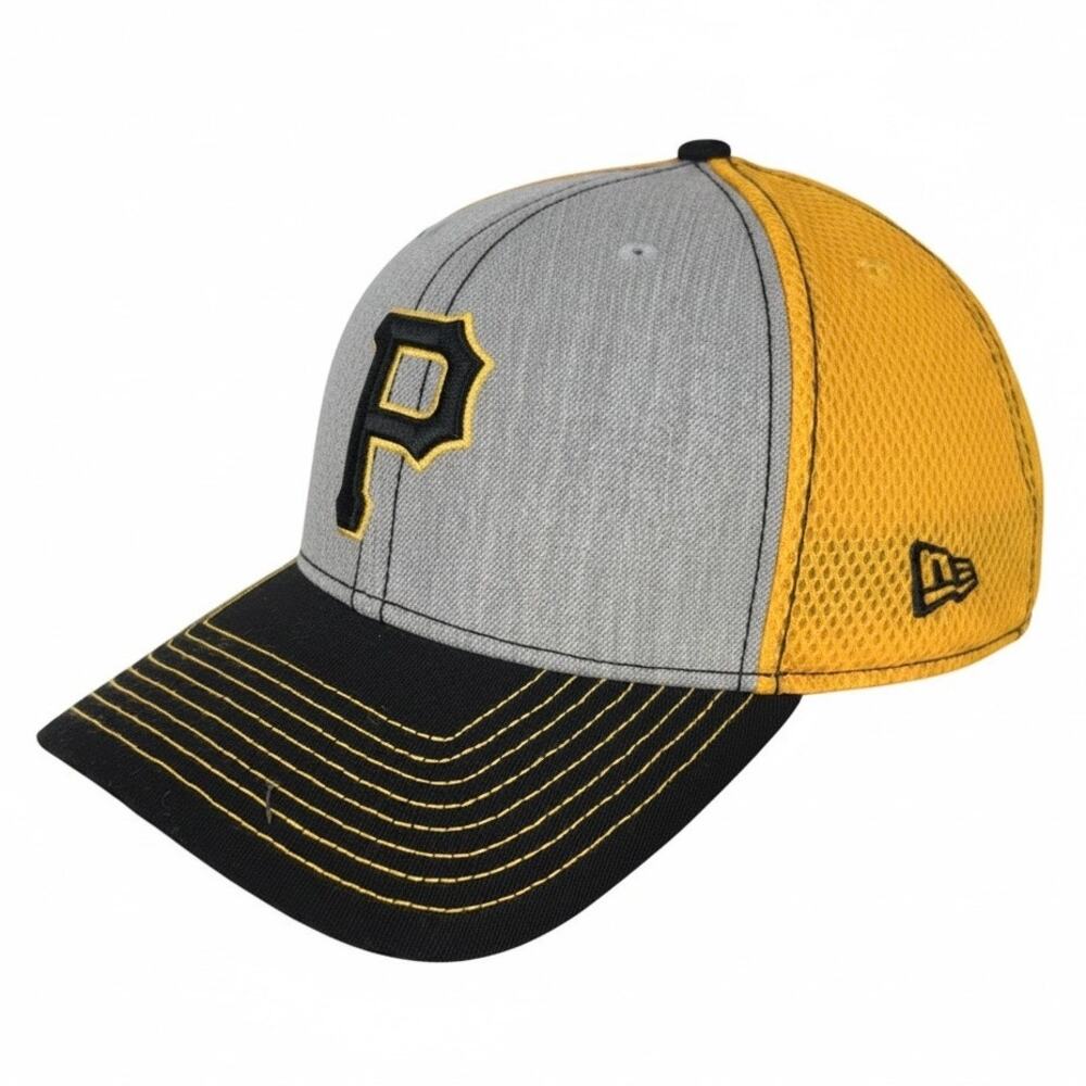 MLB PITTSBURGH PIRATES Hat Cap NEW ERA 39THIRTY Black Gold Size L/XL